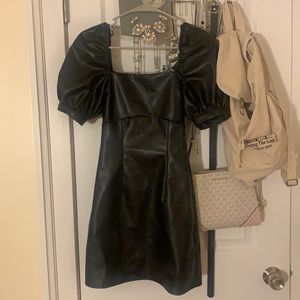Black leather dress